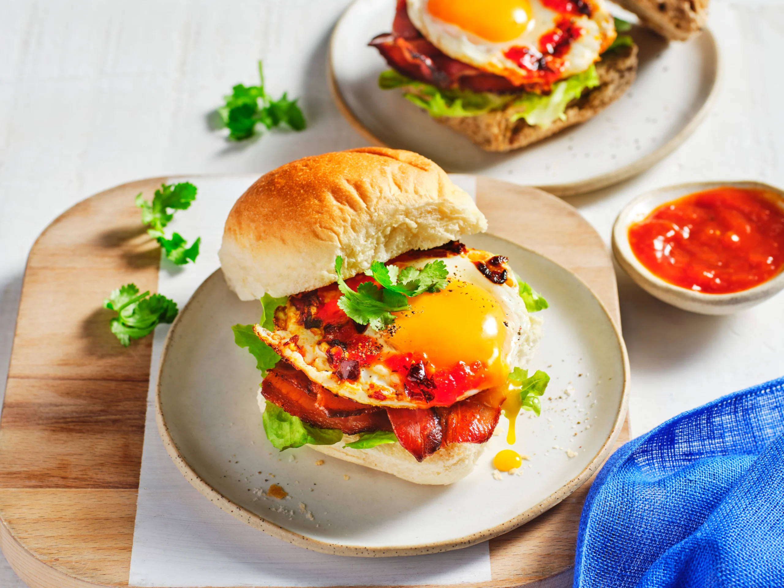 Bacon & Egg Roll with Chilli Crunch