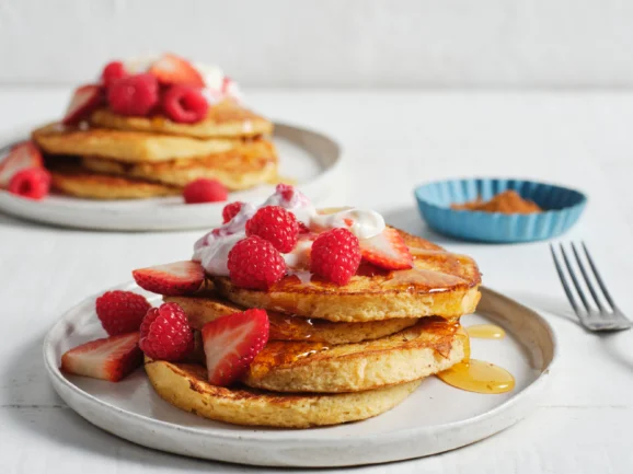 French Toast Stacks Drizzled with Maple Syrup